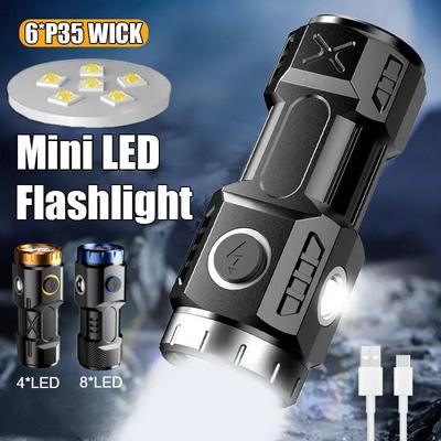 Helle LED-Taschenlampe USB-wiederaufladbar Tragbare Magnet-Taschenlampe Mini-Handflächen-Outdoor-Wander-Camping-Heim-Arbeitsleuchte