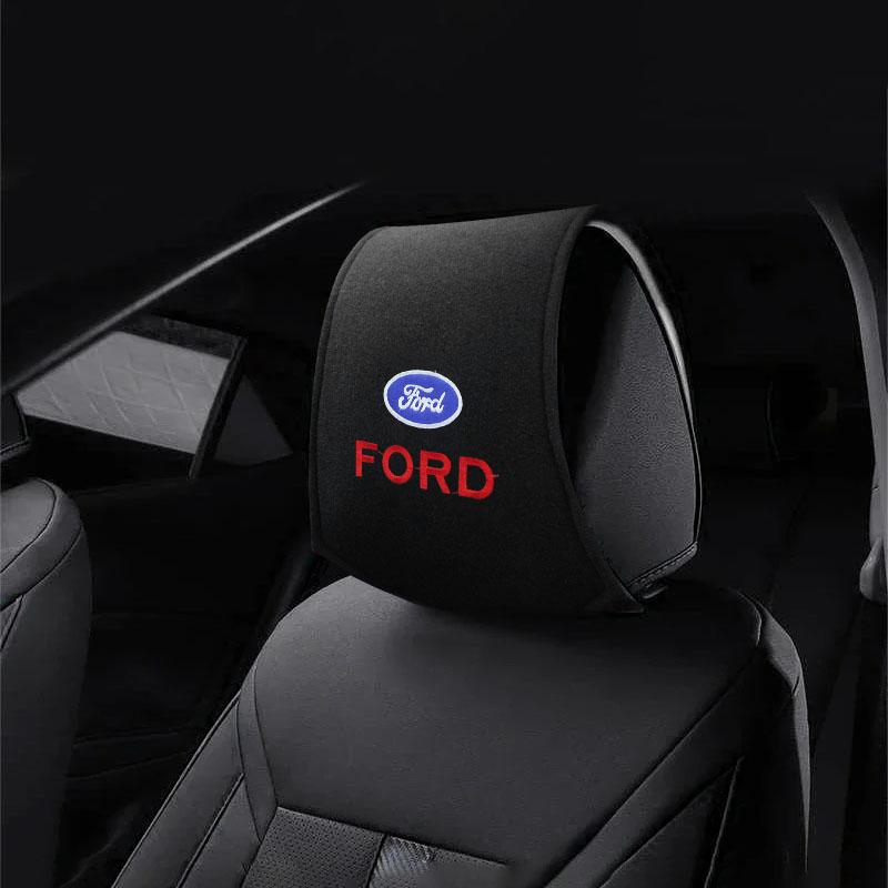 1/2pcs Car Accessories Seat Headrest Protective Covers For Ford Focus Mondeo Kuga Fiesta MK7 Escort Explorer Edge 2 4 MK2 MK4