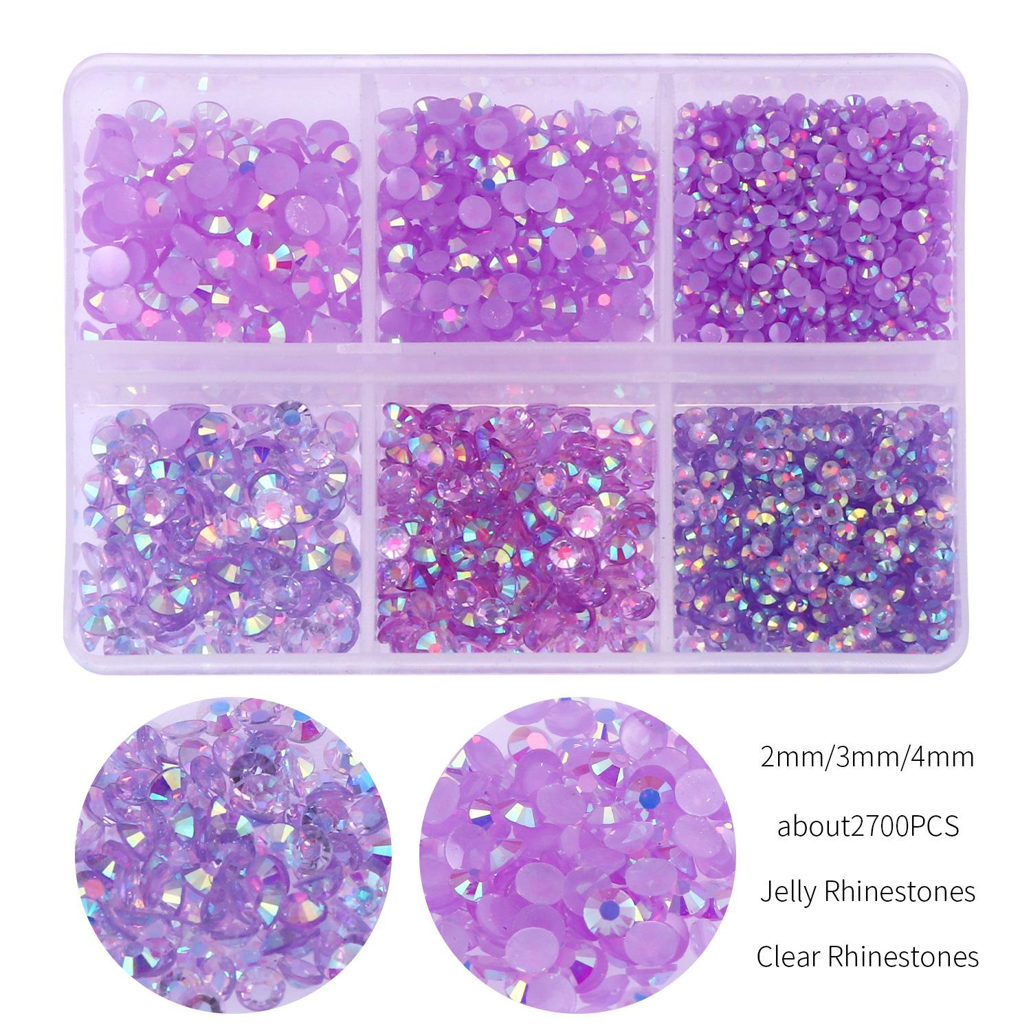 3000pcs Flatback Rhinestones for Crafts,Purple AB Crystals Rhinestone,Resin Flatback Rhinestones Glitter Gems Nail Rhinestone