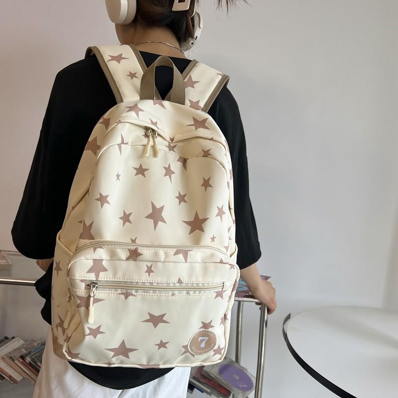 Summer Harajuku Style Backpack For College Students With Nylon And Geometric Prints For Daily Use