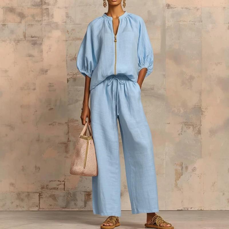 IHUASU Women's Fashion Casual 3/4 Sleeves Pants Suits