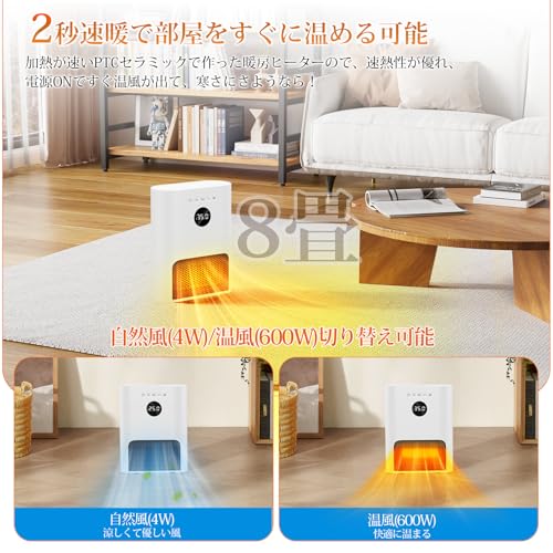 Wall-Mounted Heater with Motion Sensor [ECO Intelligent Constant Temperature, Wall-Mounted, 3-Way Operation] Ceramic Heater, Energy-Saving, Two-Level