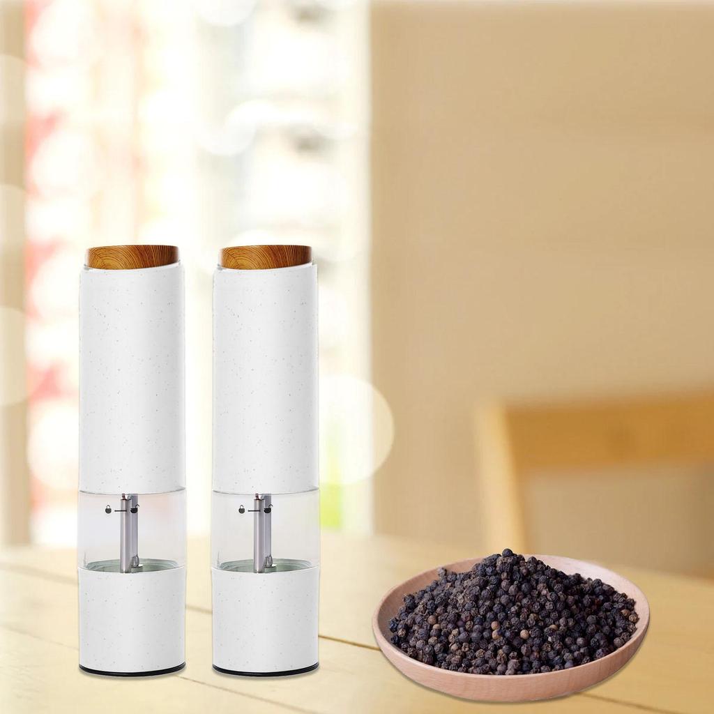 Electric Pepper Grinder Sturdy with LED Light Professional Refillable Adjustable Spice Grinder Portable for Camping Bar Kitchen
