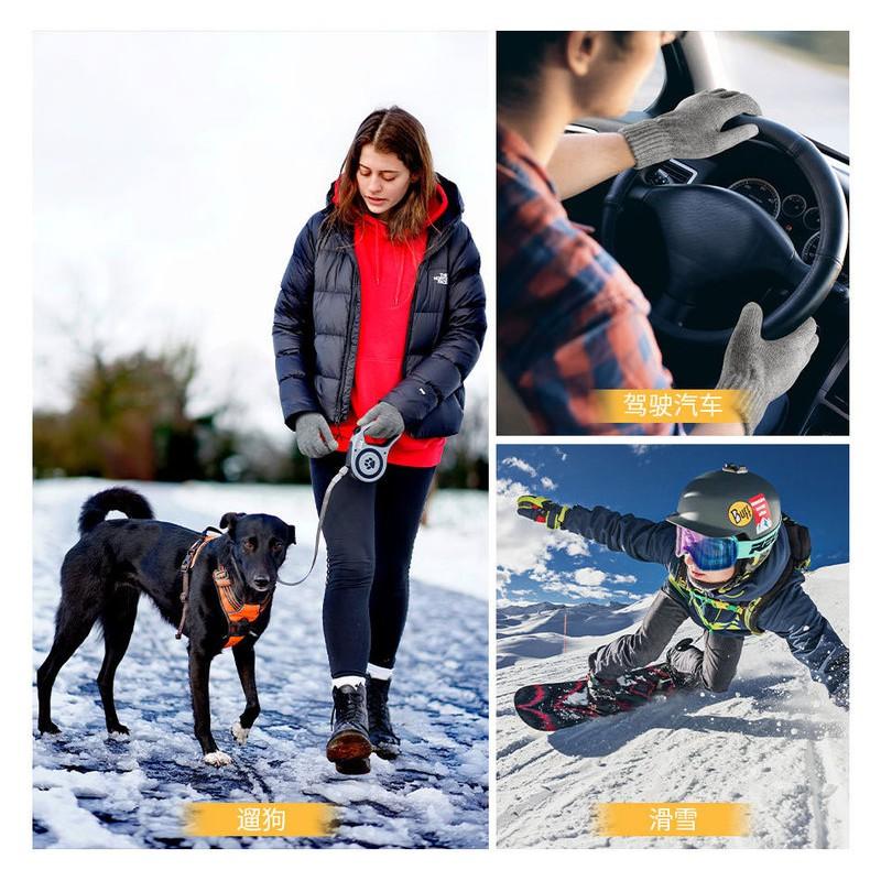 Unisex Warm Touchscreen Gloves With Anti-Slip Grip Knitted Wool Blend Winter Cycling Commuting Outdoor Use