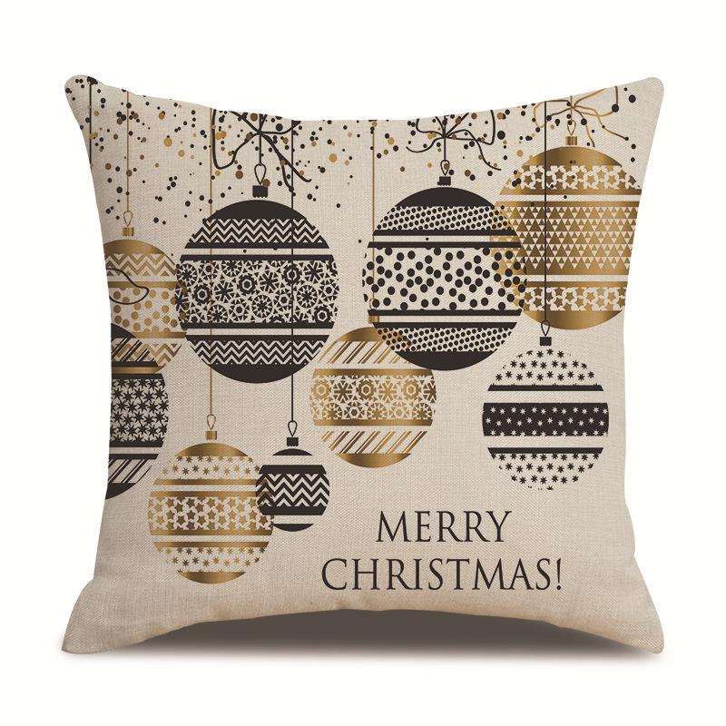 Christmas Single-sided Pillowcase Living Room Linen Car Pillowcase Sofa Pillowcase Bedside Cushion Cover