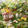 Fun Happy Easter Easter Eggs Chick Ornament Handmade Cute Bunny Chicken Realistic Rabbit Figurine DIY Decoration