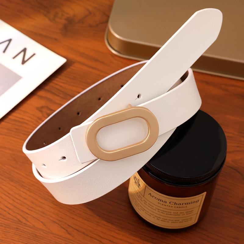 Женский ремень высокого класса из натуральной кожи, модный, простой и элегантный, женский ремень в стиле OL, двухслойный кожаный ремень из коровьей кожи, женский ремень