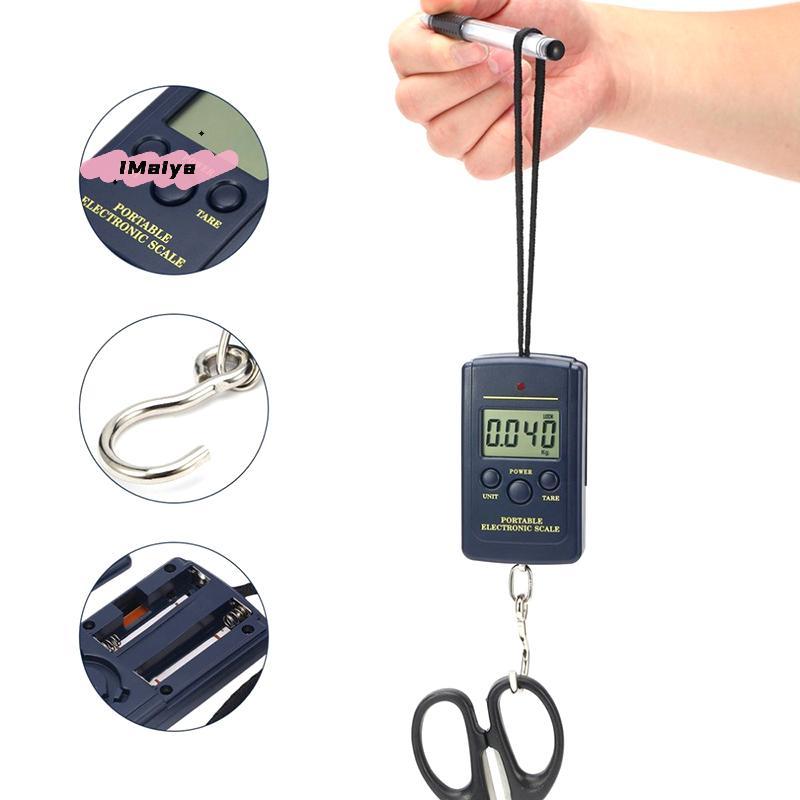 40kg Multifunctional Mini Digital Hanging Scale Portable Electronic Weighing Tool for Fishing Luggage Travel with Hook