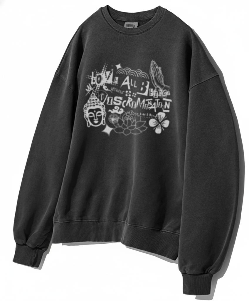 REBRENNER Dtg Gotama Pigment Sweatshirt Charcoal