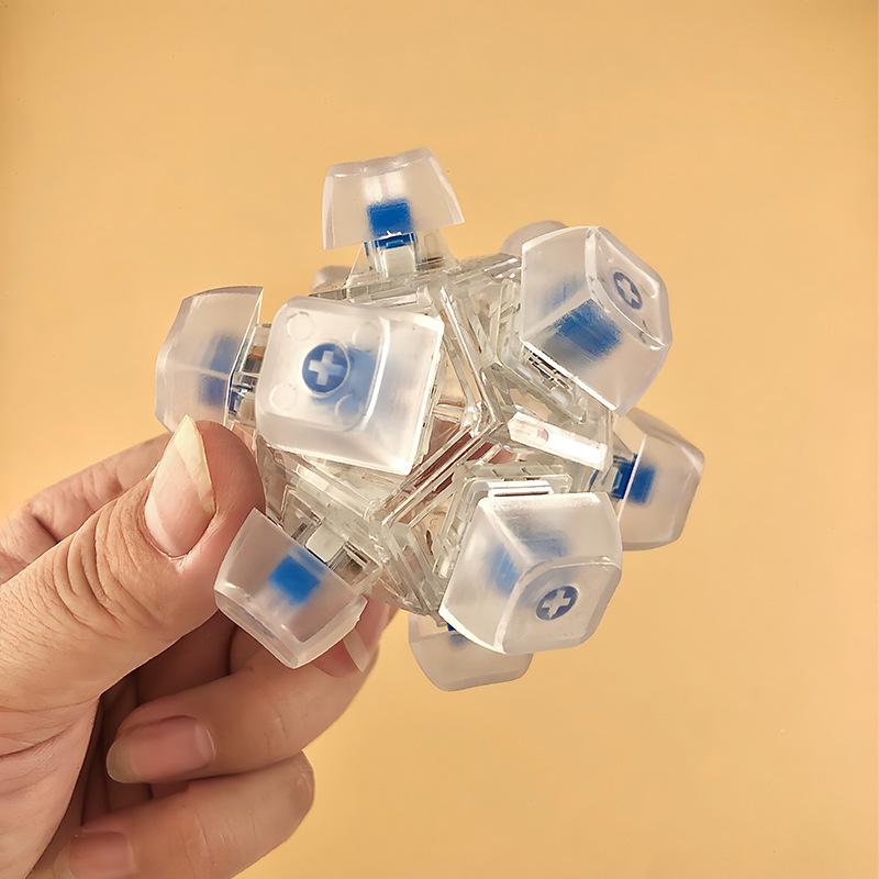 12-Key Flashing Light Stress Reliever Keyboard Ball Creative Fingertip Pressing Toy Unique Gift Idea for Stress Relief