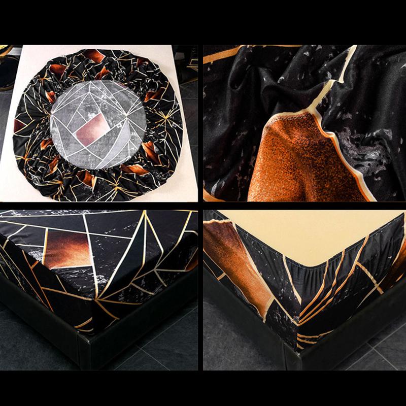 1 pz Lenzuolo con Angoli Stampato Quattro Angoli con Elastico Lenzuolo Coprimaterasso (Nessuna federa)