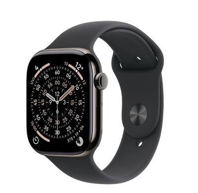 Apple Watch Series 11 GPS + Cellular 46 mm Caja de Titanio Pizarra con Correa Deportiva Negra - S/M