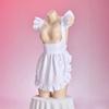 French Maid Costume Accessories Adjustable Ruffle Maid Apron Nurse Uniform Kitchen Cooking Apron Baking Apron for Womens