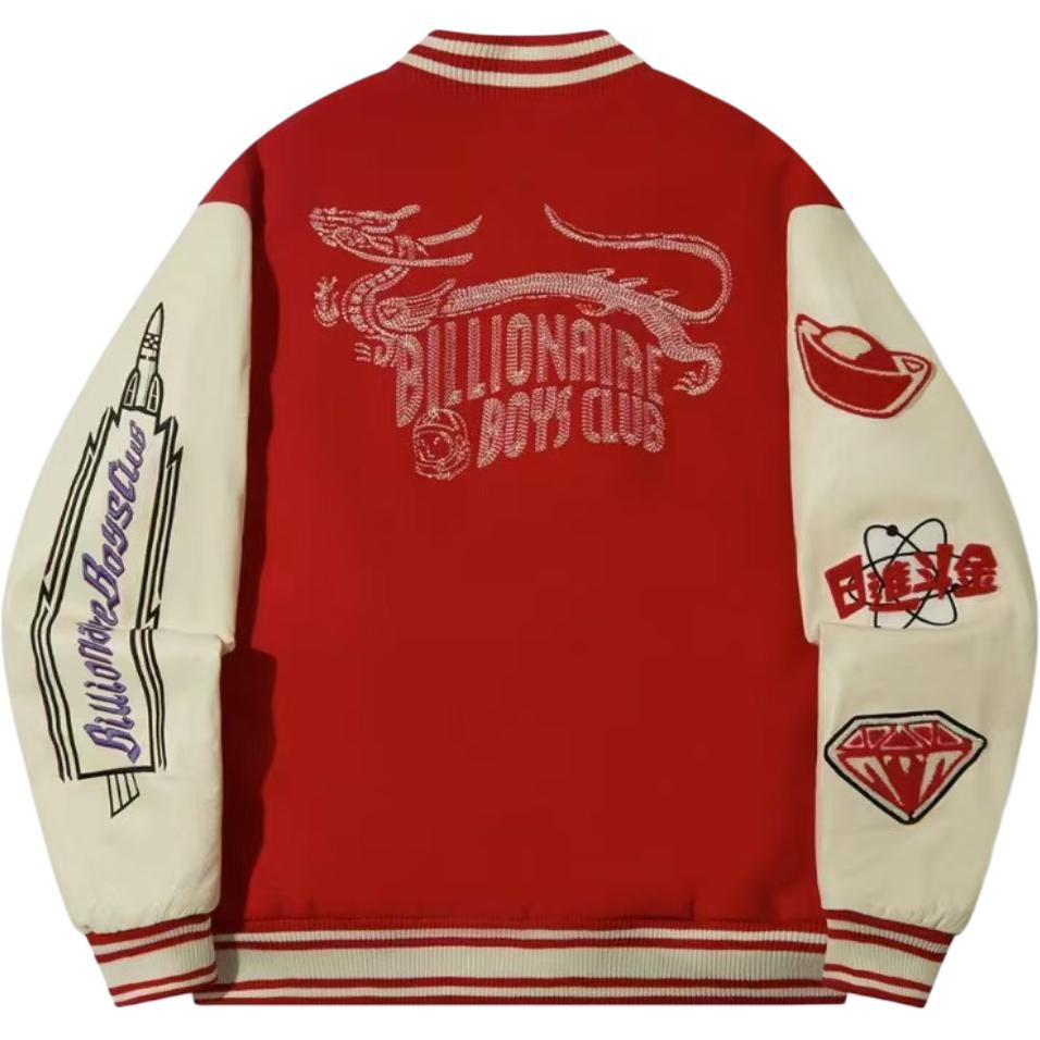 Li Ning X Billionaire Boys Club Collaboration Daily Prosperity Series Comfortable Casual Simple Color Block Loose Letter Cotton Jacket AJMU103-2