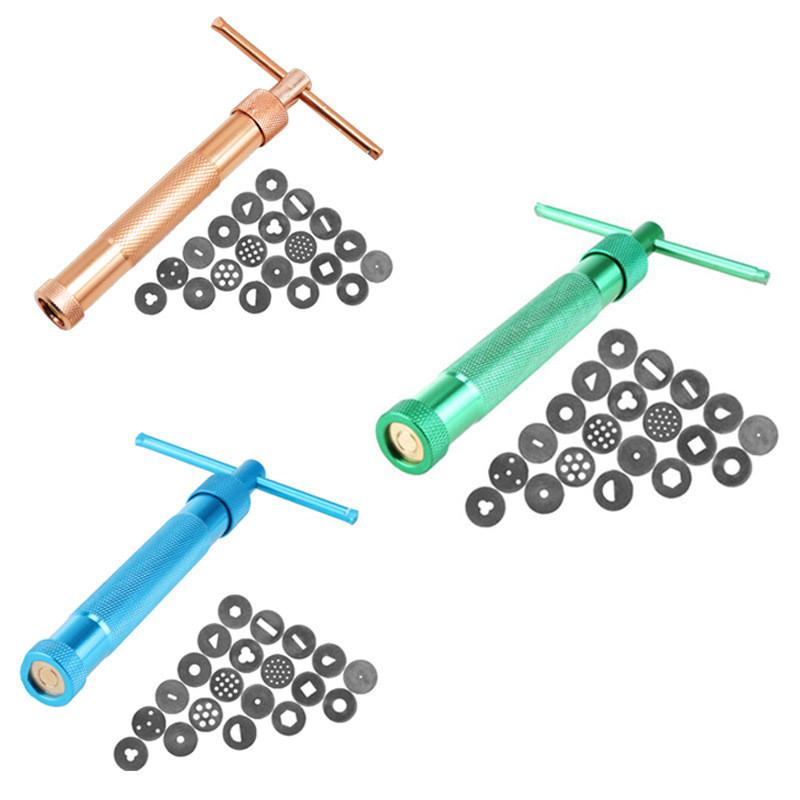 Modern Minimalist Stainless Steel Piping Gun With 20 Floral Nozzles For Baking Creations
