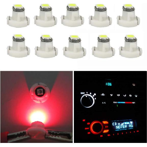 WLJH 10x White T3 Led Neo Wedge trument Dash Light Dashboard A/C Climate Control Bulb For Honda Civic Odyssey 2001-2010