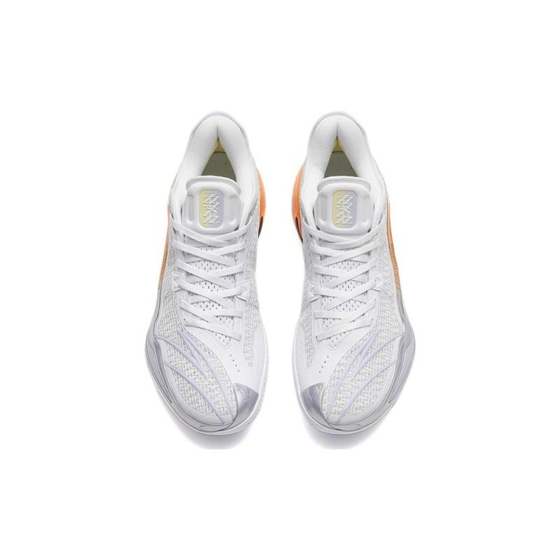 Anta Crazy 4 Rocket Exhaust Flame Slip Resistant Abrasion Resistant Low top Basketball Shoes Men's White Orange Sneakers 112321113-1