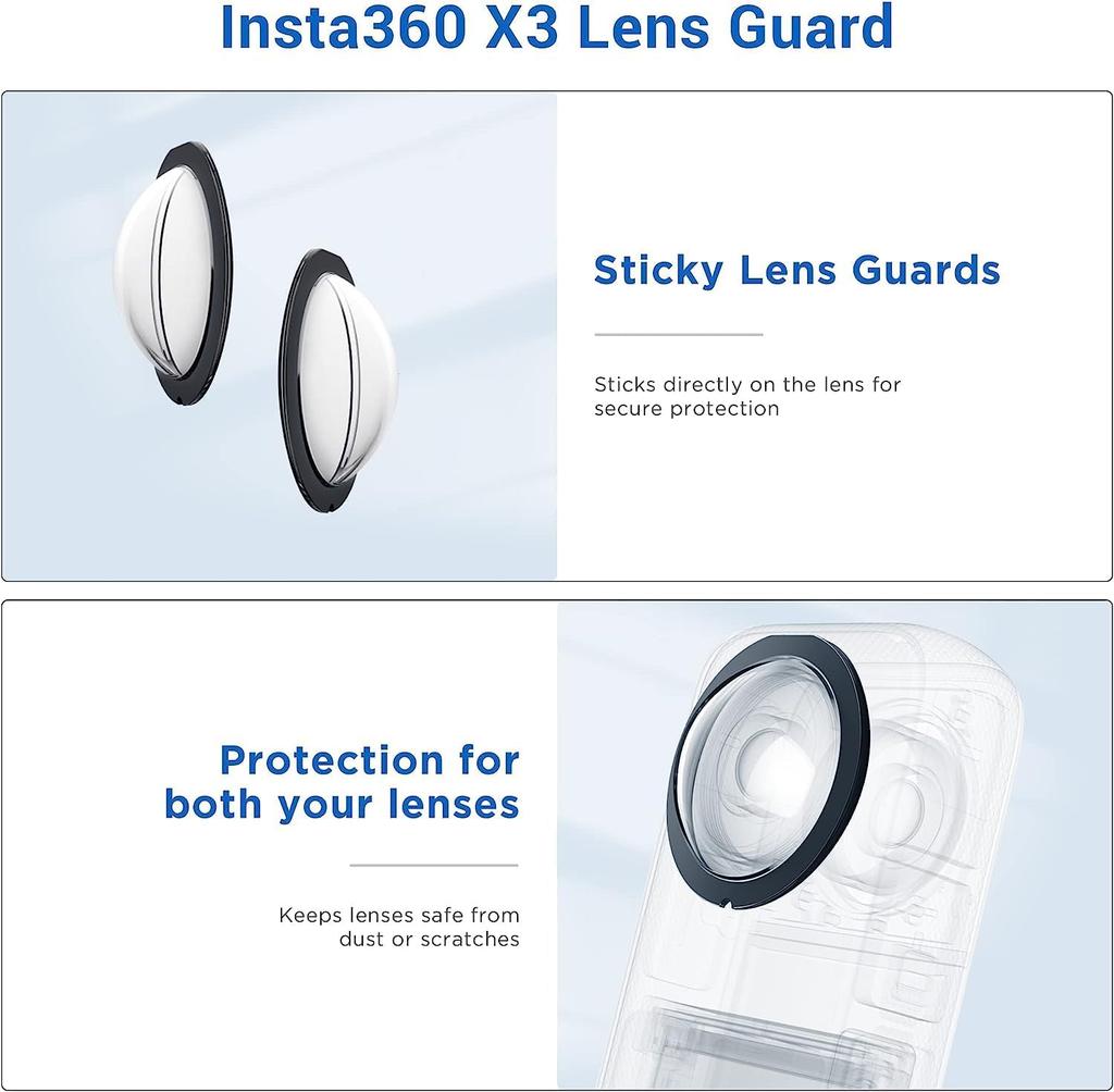 7in1 Insta360 X3 Accessories Kit: Silicone Case, Lens Guard, Screen Protector, Outdoor Bag with Carabiner