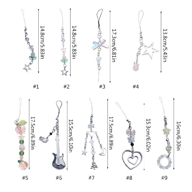 Flower Phone Accessory Peach Phone Lanyard Star Bag Pendant Beads Pendant Suitable for Parties and Casual Outfits