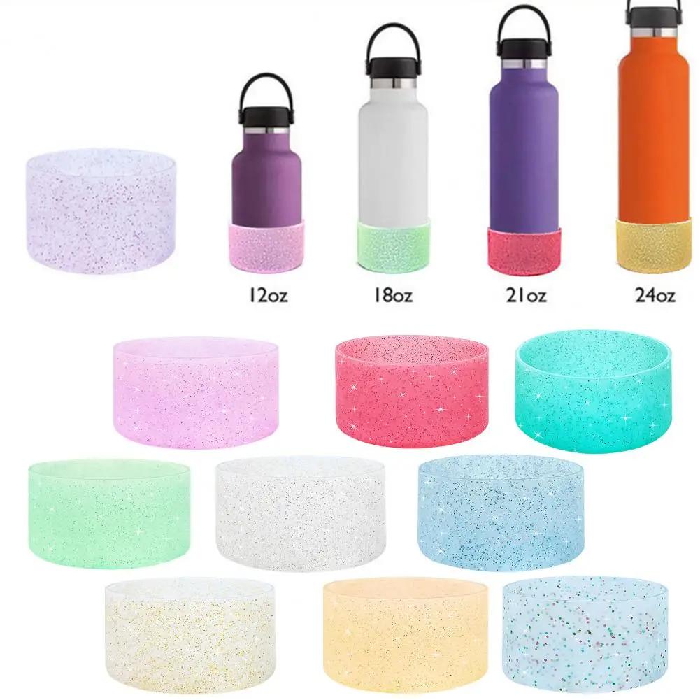 Bpa-free Mug Sleeve Water Cup Sleeve Silicone Water Bottle Boot Sleeve Glitter Non-slip Insulation Cup Protector for Water