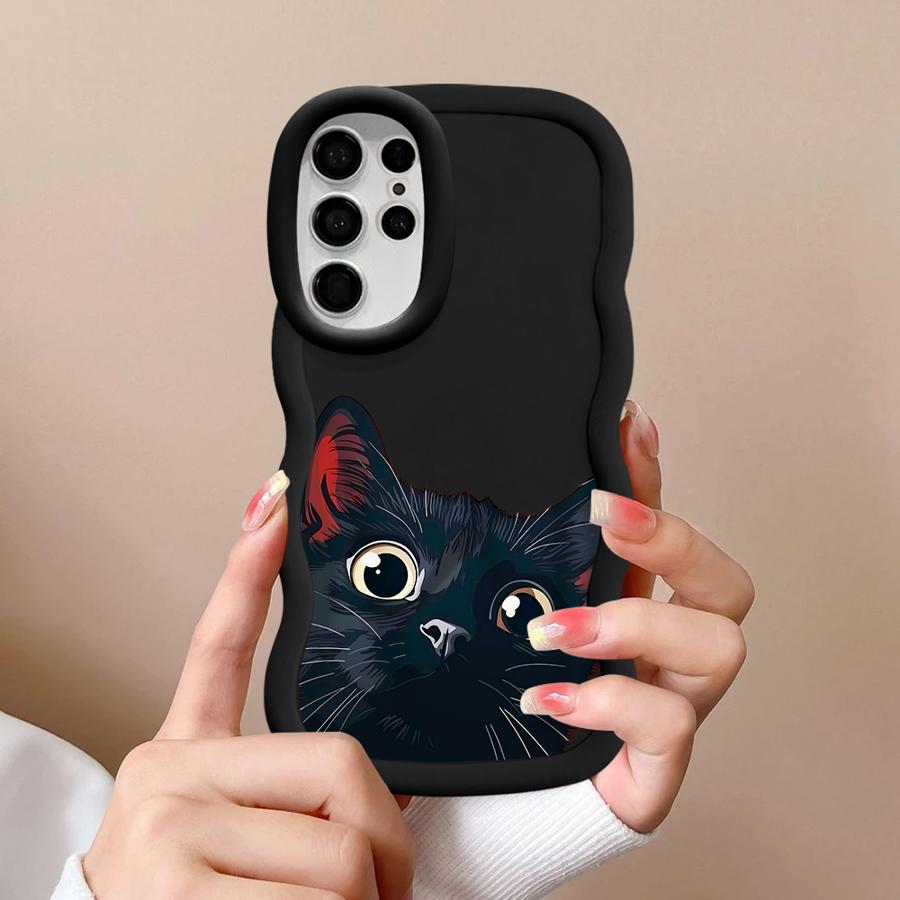 Cute Cat Pattern Case for Samsung Galaxy S23 Plus A25 S24 S22 Ultra S21 A26 S25 S20 FE Soft Phone Cover A35 A55 A36 A54 A24 A34