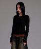 LIKE THE MOST Basic Round Ribbed T-Shirt_Black