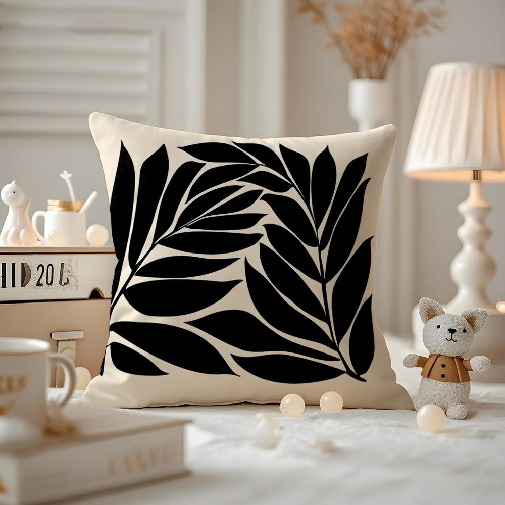 Classic Modern Flowers Cushion Cover Anti-dustmite Pillowcase Invisible Zipper Silky Short Plush Sofa Cushion Cover