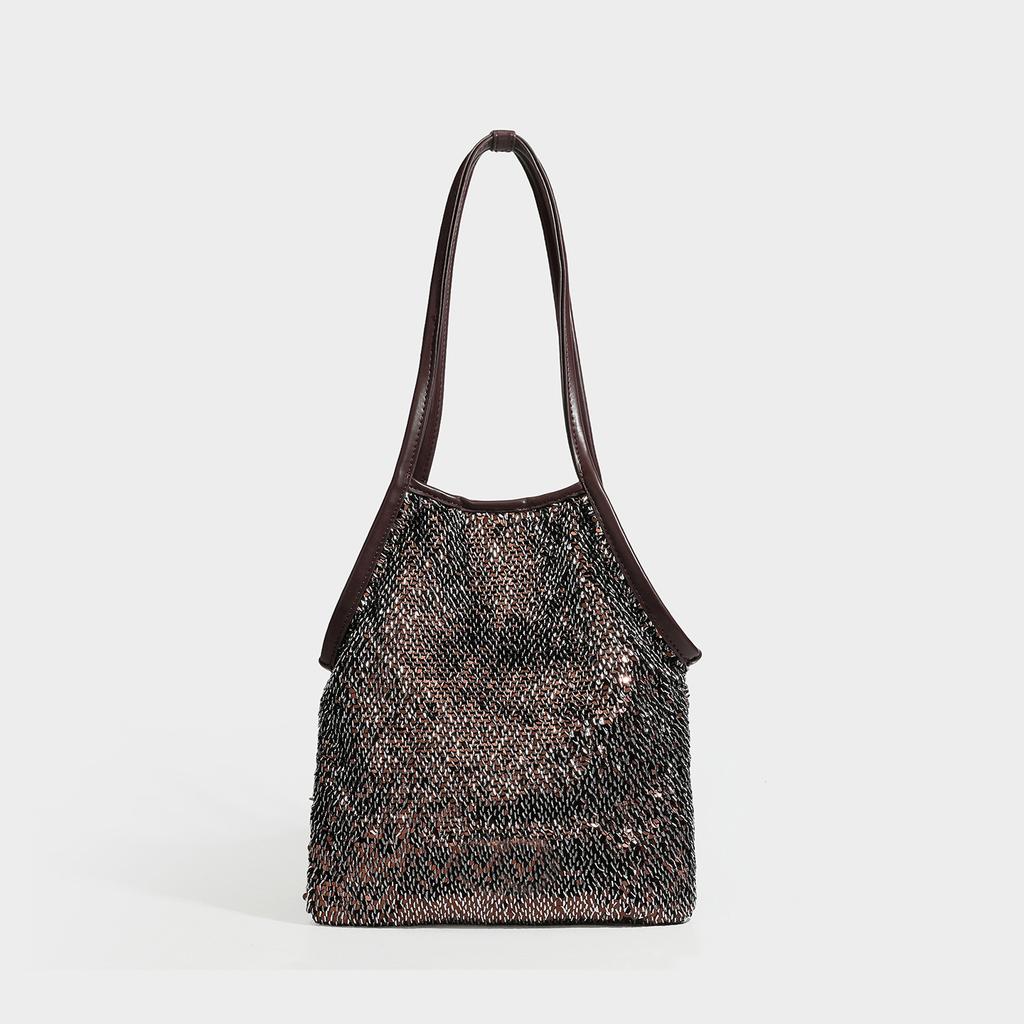 New High-end Armpit Bag, Fashionable Bead Shoulder Bag, Hand-held Dinner Bag, Tote Bag