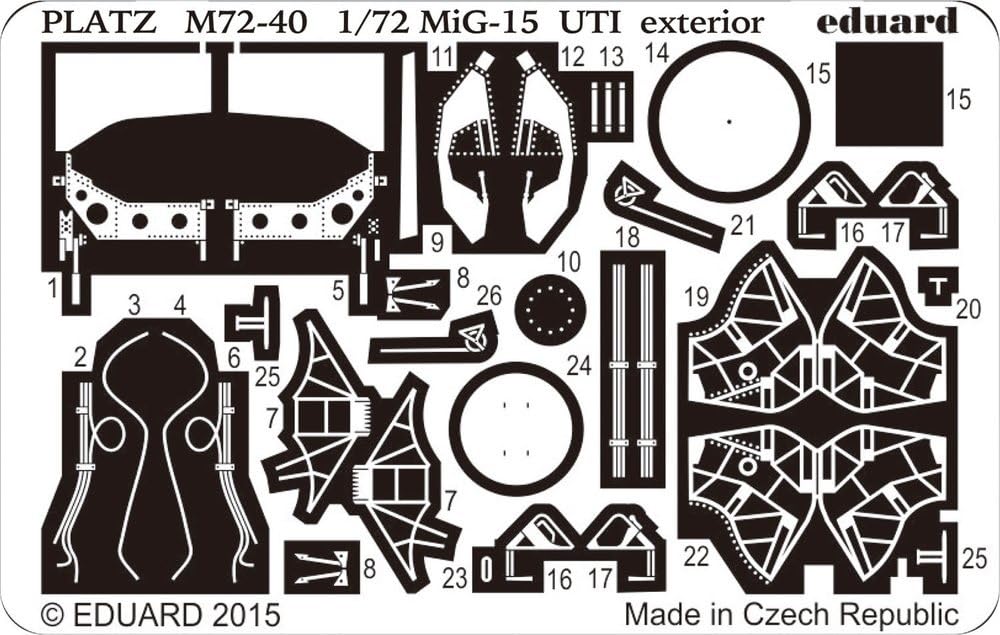 

Platz UTI parts 1/72 MiG-15 (two-seat type) photo-etched (exterior)