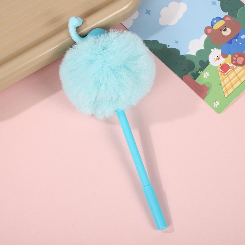 Cute Dinosaur Cartoon Plush Ball Pen, Plush Creative Stationery Cartoon Triceratops Neutral Pen