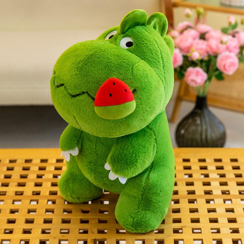 

Melon eating dinosaur doll plush toy pink peach you like dinosaur doll machine doll big dinosaur doll 38Cm зелёный