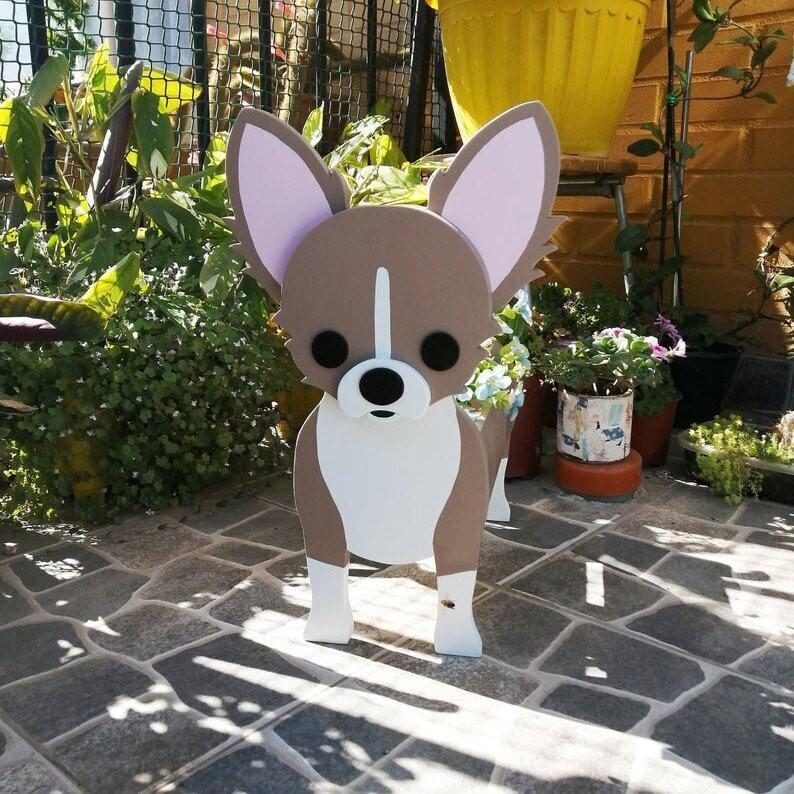 Garden Art Dog and Cat Flower Pot Set