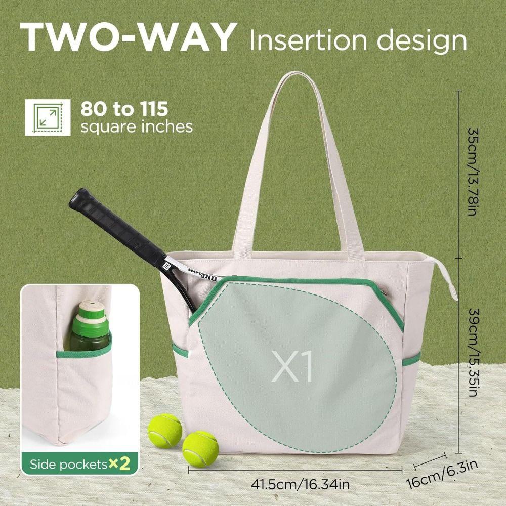 Tennisschlägertasche mit großer Kapazität Canvas Badmintonschläger Handtasche Langlebige Tennis Tragetasche