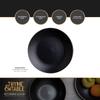 2 Pack Stoneware Salad Plates Round Microwave Dishwasher Safe Durable Casual Dining Entertaining Everyday Meals Black Onyx