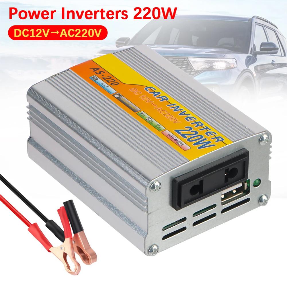 220W Power Inverter Car Mounted Solar Inverter USB Portable USB DC 220V Battery Voltage 12V Tra U2W3