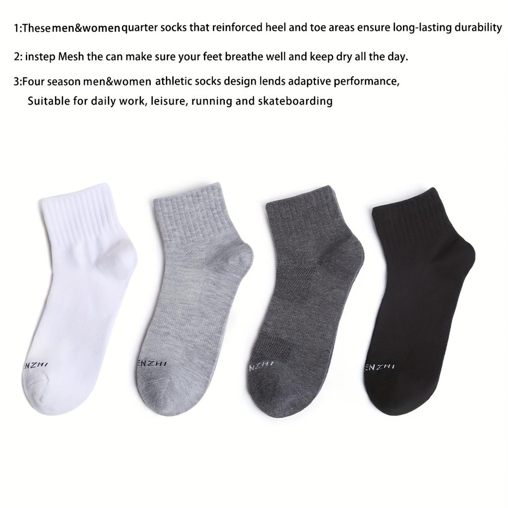 high quality12/20 Pairs Unisex Breathable Mesh Running Socks - Moisture-Wicking, Odor-Resistant Athletic Ankle Socks for All Seasons,
