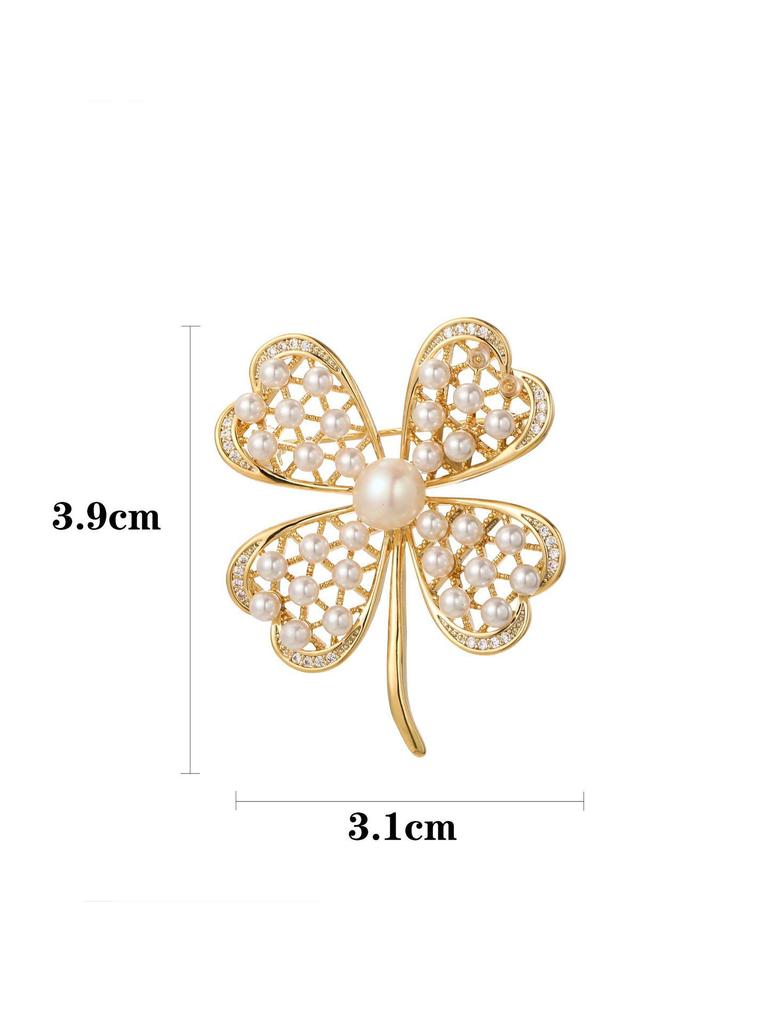 Snowflake & Butterfly Zircon Brooch with Freshwater Pearl for Women's Korean Style Suit Coat
