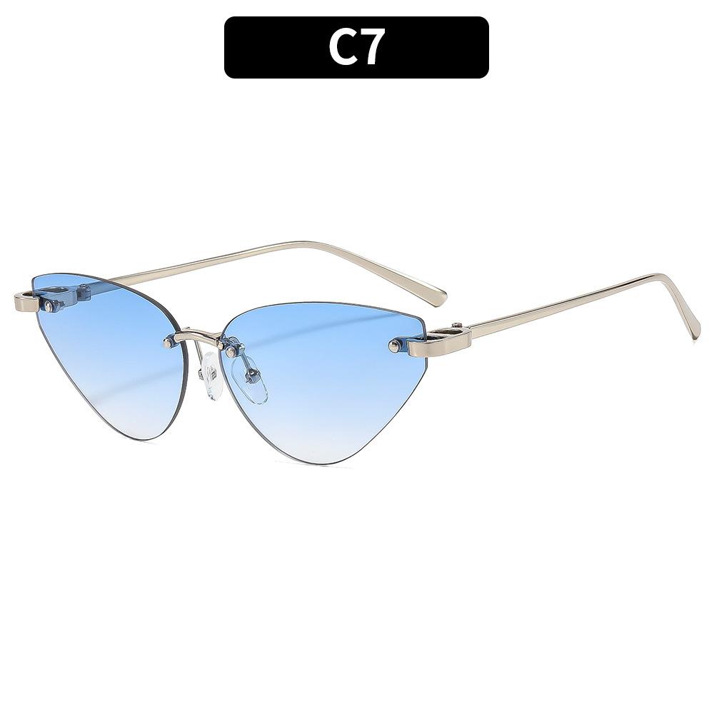 Fashion Rimless Triangle Sunglasses Women Trendy Personality Stylish Sun Glasses