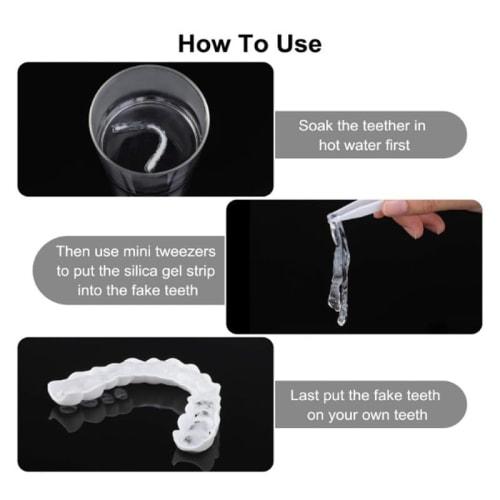 Dentures, Artificial Teeth, DIY, Men and Women, Instant Dentures, Easy To Wear, Multi-functional Temporary Cosmetic Dentures, Adjustable Teeth