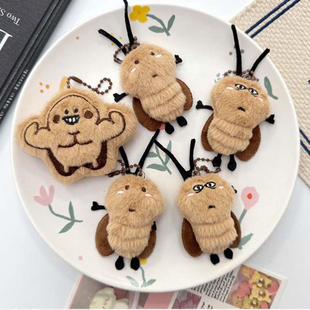 Stuffed Animal Cockroach Plush Keychain Bag Charm Plush Insect Toy Key Decoration