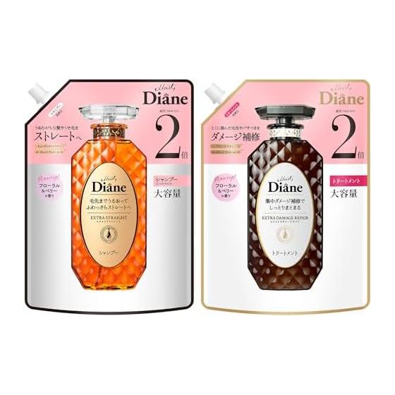 Diane Moist [Set Purchase] Moist Diane Perfect Beauty Extra Damage Repair Treatment Refill Large Capacity 660ml & Diane Perfect Beauty Extra Straight