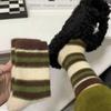 Thickened Striped Socks Plush Floor Socks New Mink Fleece Socks  Autumn Winter