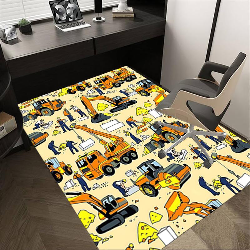 1PC Construction Workers Non-Slip Floor carpet, Office, family, bedroom, Studio - Large Area Rug, Vibrant Colors, Longlasting Material-X412