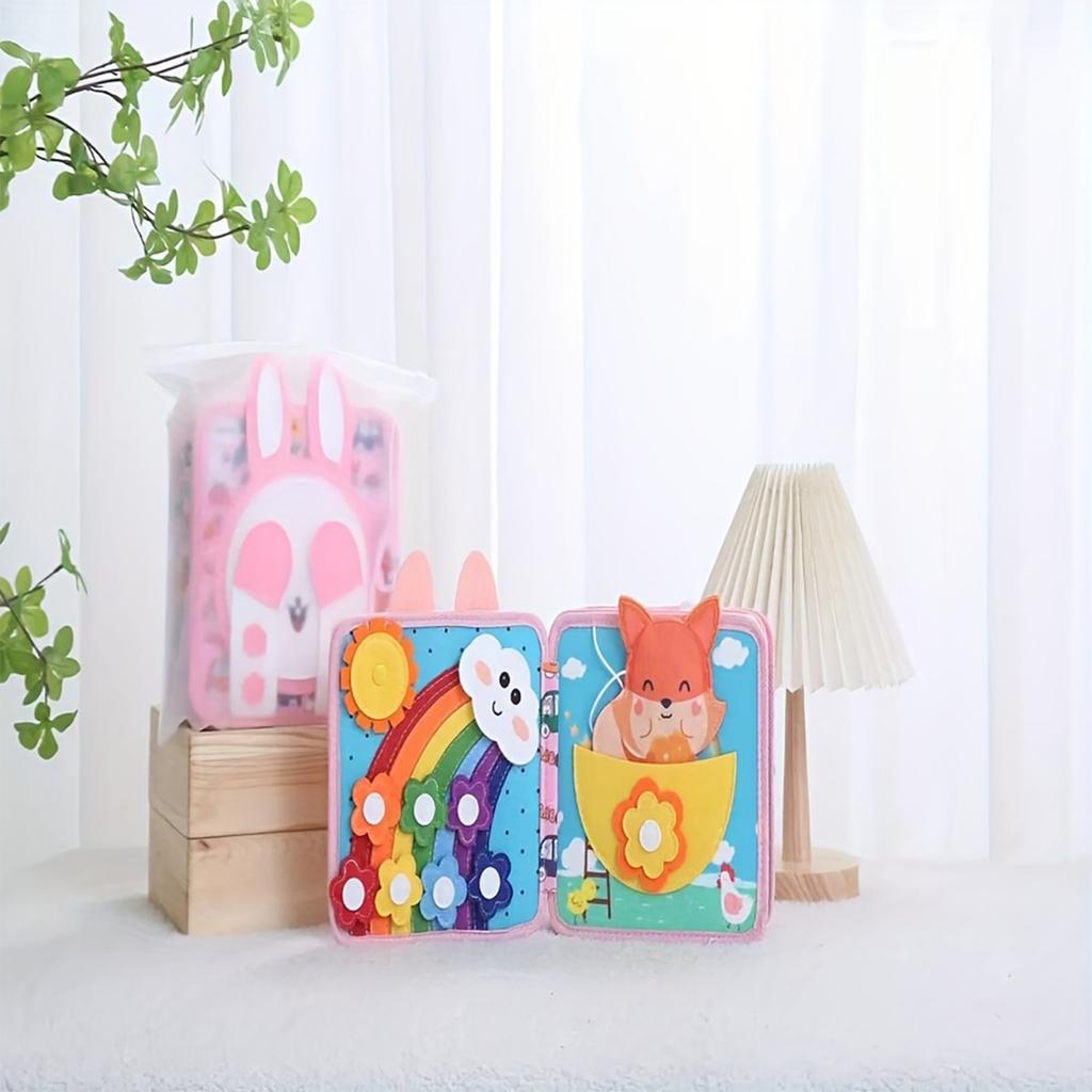 Bunny Book Quiet Book Early Education Enlightenment Baby Cloth Book Toy
