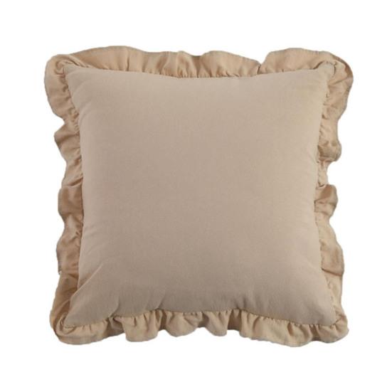 Copricuscino Decorativo a Volant per Divano Letto Quadrato, Federa a Quadri in Cotone con Bordo Arricciato, Cuscini Monocolore 18x18 Pollici 20x12 Copertura Decorativa per