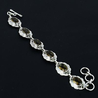 Rauchtopas Armband Rauchtopas Edelstein Handarbeit 925 Sterling Silber Armband Rauchtopas Armband Als Geschenk Topas Armband für Mutter