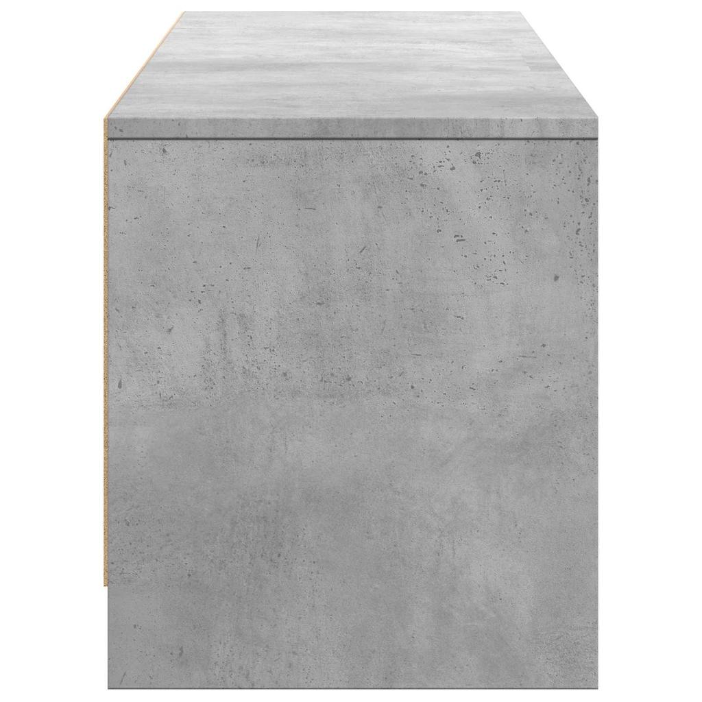 TV Stand with LED Lighting Concrete Grey 165 X 34 X 40 Cm Particleboard