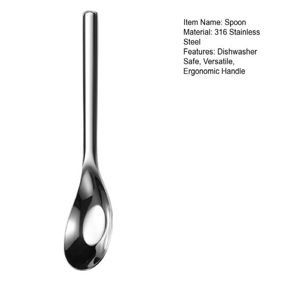 316 Stainless Steel Soup Spoon Cake Dessert Spoon with Long Handle Dishwasher Safe Kids Kitchen Tableware