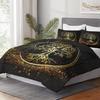 Queen Size Comforter Set with 2 Pillowcases Nature Tree of Life 3 Pcs Bedding for Kids and Adults Black Sun and Moon Soft