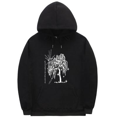 Raper Ecco2k Drain Gang Aloegarten Tree Logo bluza z kapturem z nadrukiem Bladee hip-hopowa odzież sportowa unisex kobiety moda Casual obszerne bluzy z kapturem